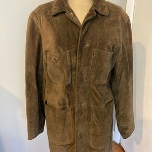 Men’s button front suede jacket